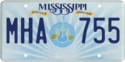 MS license plate MHA755