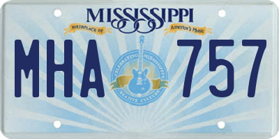 MS license plate MHA757