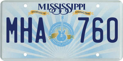 MS license plate MHA760