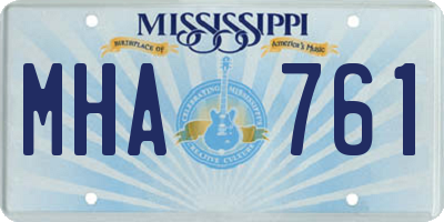 MS license plate MHA761