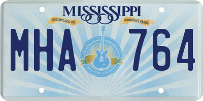 MS license plate MHA764