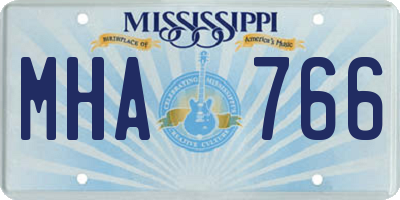 MS license plate MHA766