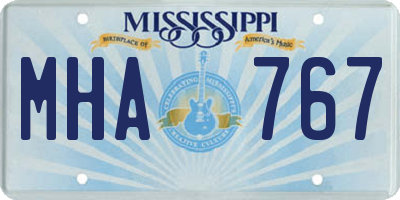 MS license plate MHA767