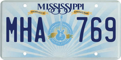MS license plate MHA769
