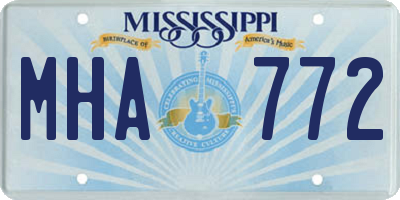 MS license plate MHA772