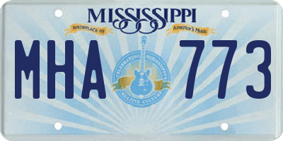 MS license plate MHA773