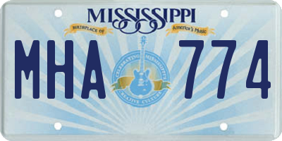 MS license plate MHA774