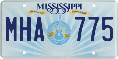 MS license plate MHA775
