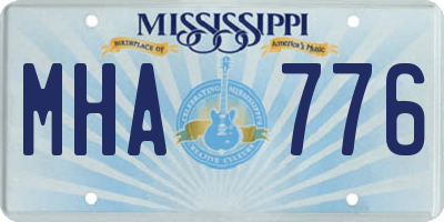 MS license plate MHA776