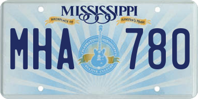 MS license plate MHA780