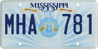 MS license plate MHA781