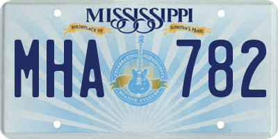 MS license plate MHA782