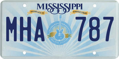 MS license plate MHA787