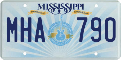 MS license plate MHA790
