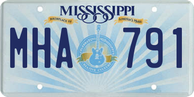 MS license plate MHA791