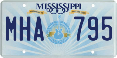 MS license plate MHA795