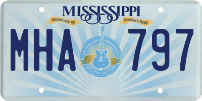 MS license plate MHA797