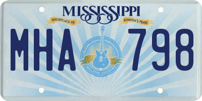 MS license plate MHA798