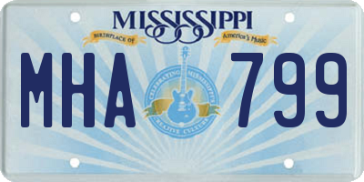 MS license plate MHA799