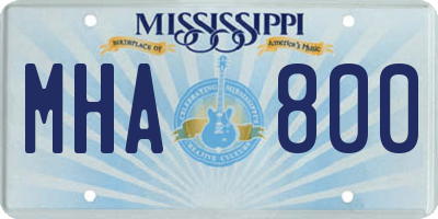 MS license plate MHA800