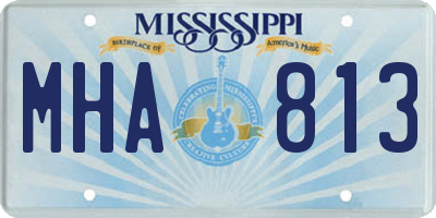 MS license plate MHA813