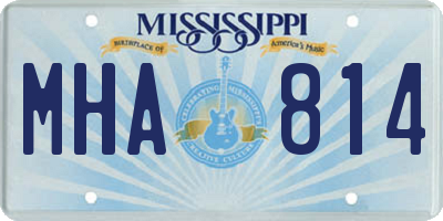 MS license plate MHA814