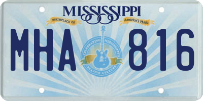MS license plate MHA816