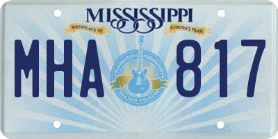 MS license plate MHA817