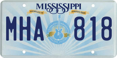 MS license plate MHA818