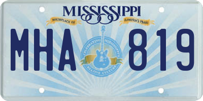 MS license plate MHA819