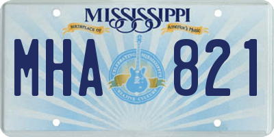 MS license plate MHA821