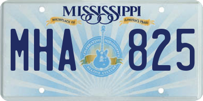 MS license plate MHA825