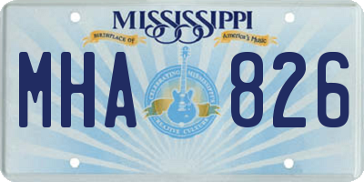 MS license plate MHA826