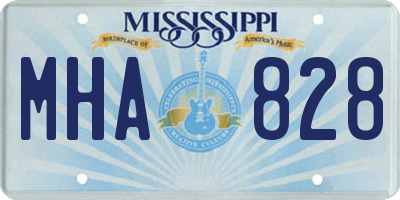 MS license plate MHA828