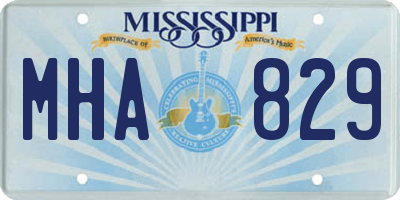 MS license plate MHA829
