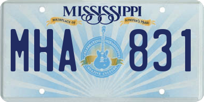 MS license plate MHA831