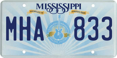 MS license plate MHA833