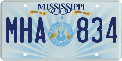 MS license plate MHA834