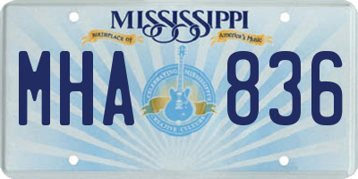 MS license plate MHA836