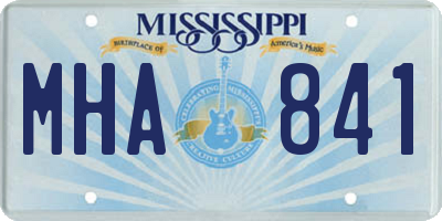MS license plate MHA841