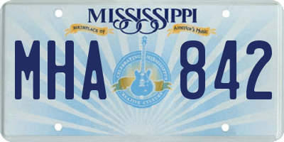 MS license plate MHA842
