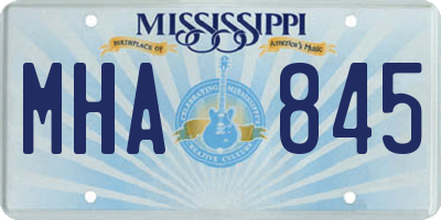 MS license plate MHA845