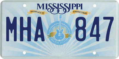 MS license plate MHA847