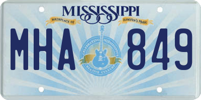MS license plate MHA849