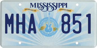 MS license plate MHA851
