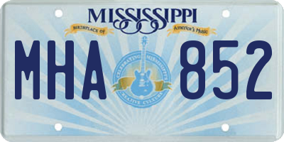 MS license plate MHA852