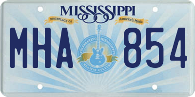 MS license plate MHA854