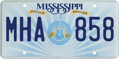 MS license plate MHA858