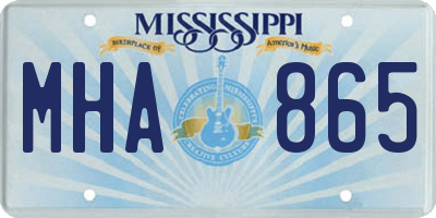 MS license plate MHA865