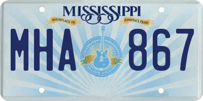MS license plate MHA867